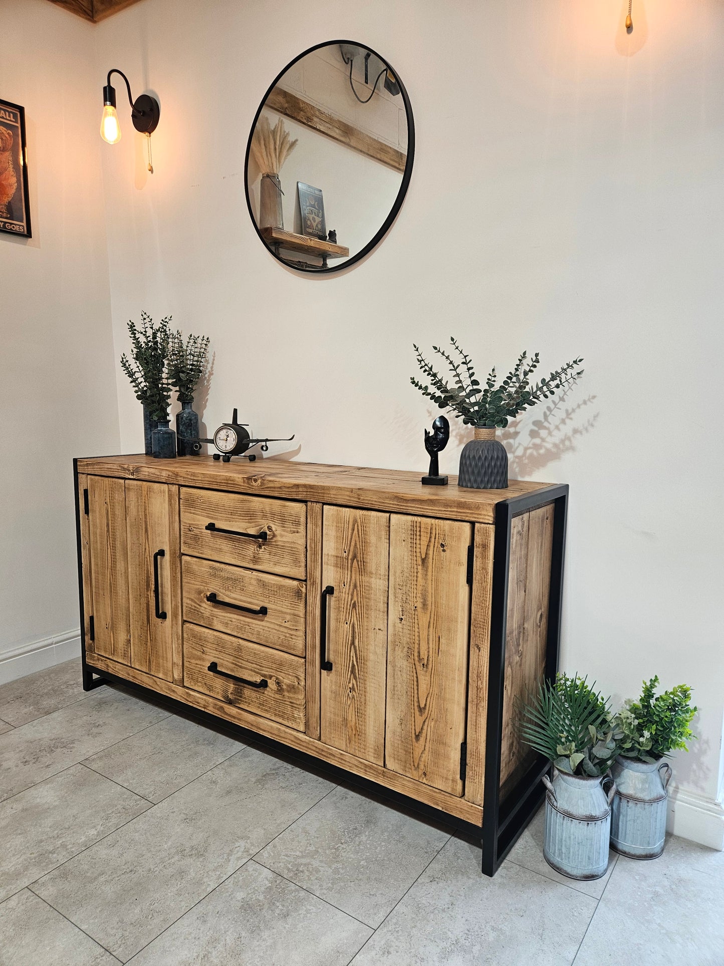 Sideboard Industrial Rustic-drawrrs | UK Made
