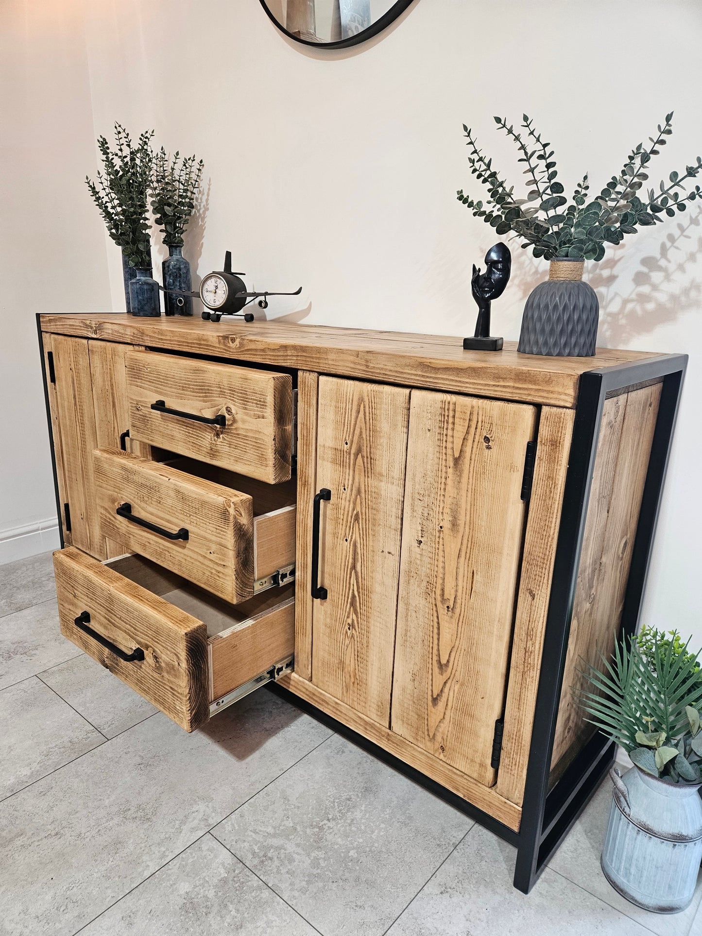 Sideboard Industrial Rustic-drawrrs | UK Made