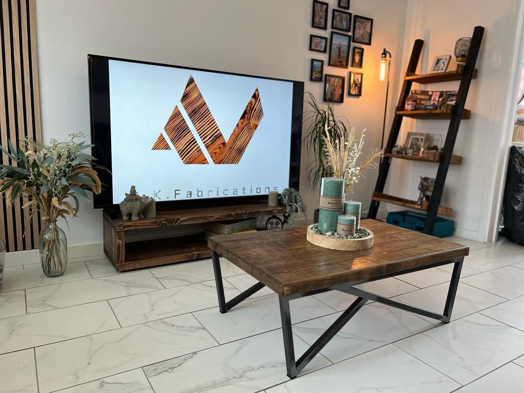 Rustic coffee table and shop tv stand