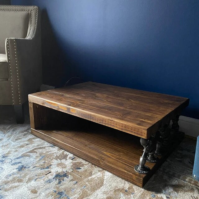 Coffee table handmade industrial rustic
