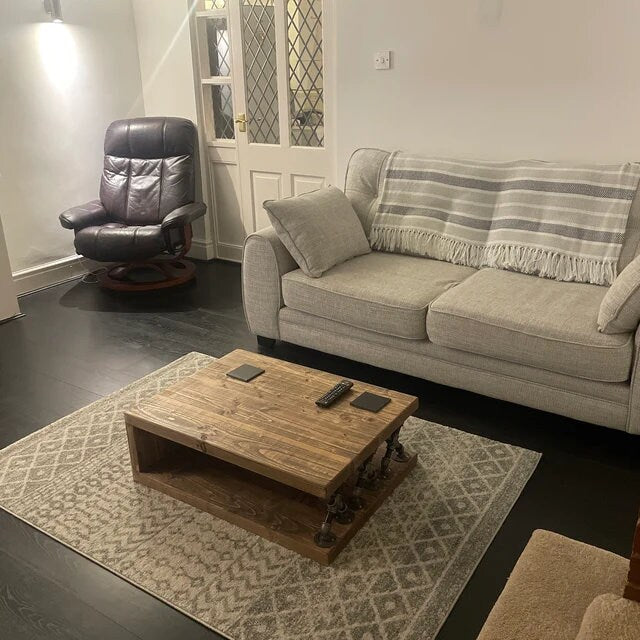 Coffee table handmade industrial rustic