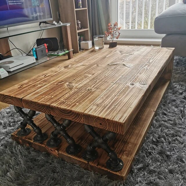 Coffee table handmade industrial rustic