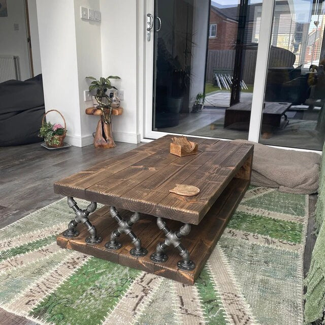 Coffee table handmade industrial rustic