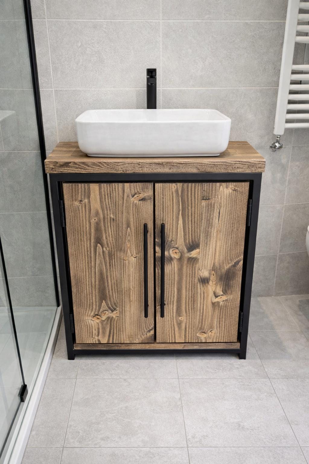 Bathroom vanity unit storage handmade
