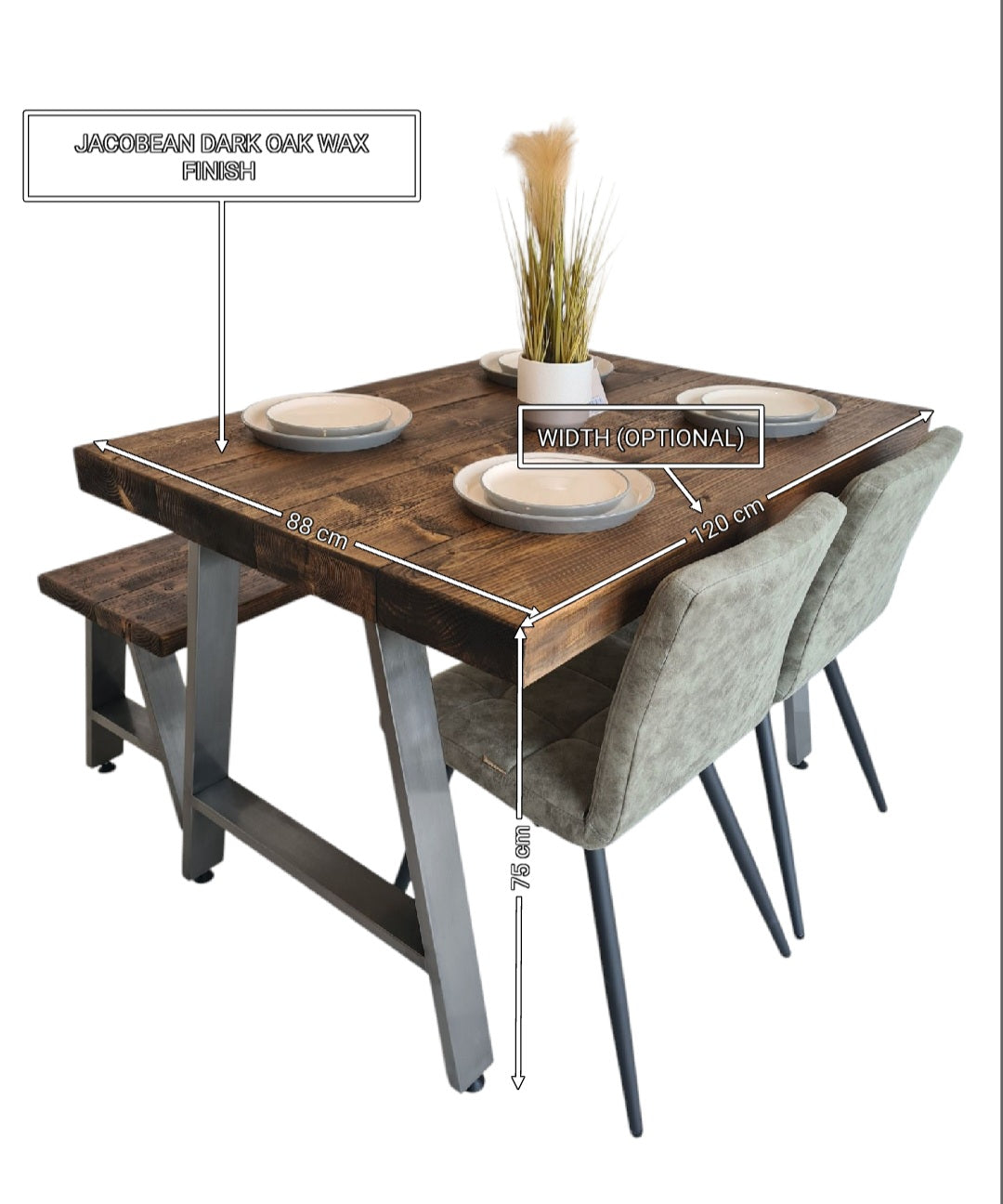 Industrial Dining Table-A Frame legs | UK Made