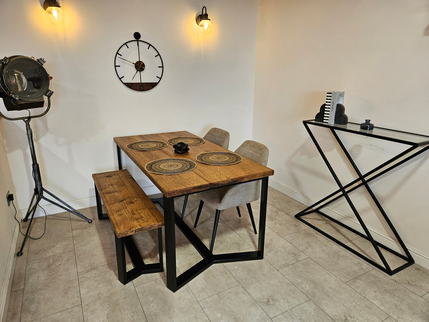 Solid oak dining table|UK Made - DK Fabrications