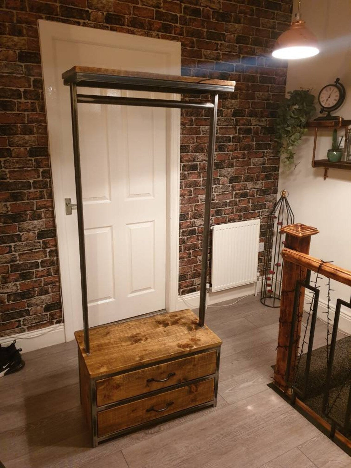 Industrial Clothes Rail With Drawers | UK Made