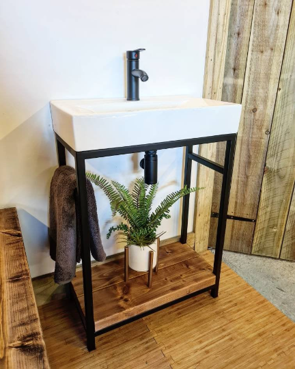 Industrial Bathroom Vanity Unit-Open Bottom | UK Made