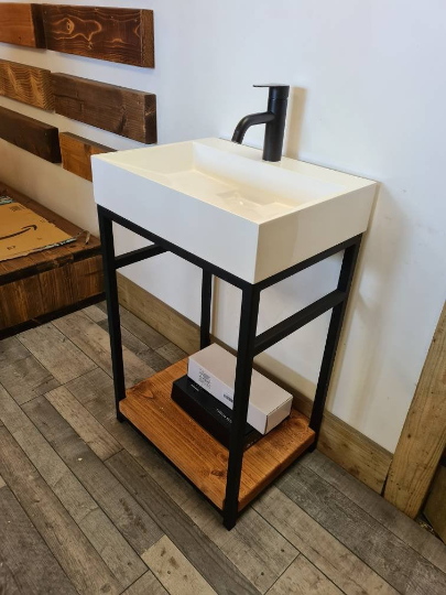 Industrial Bathroom Vanity Unit-Open Bottom | UK Made