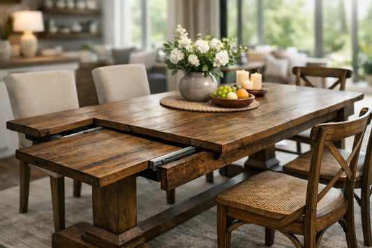 Extendable Rustic Dining Table for Family Homes