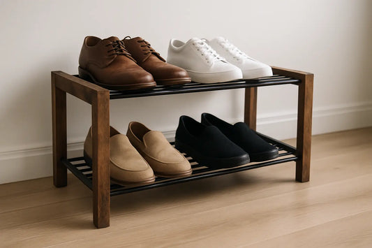 Rustic Wooden and Metal Shoe Racks That Last