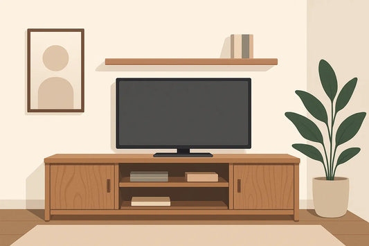 A Solid Wood TV Stand That Feels Built In