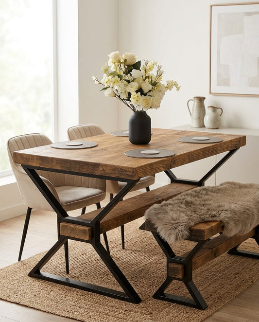 Chunky Dining Table – Handmade Farmhouse Dining Table in Solid Wood | UK Made