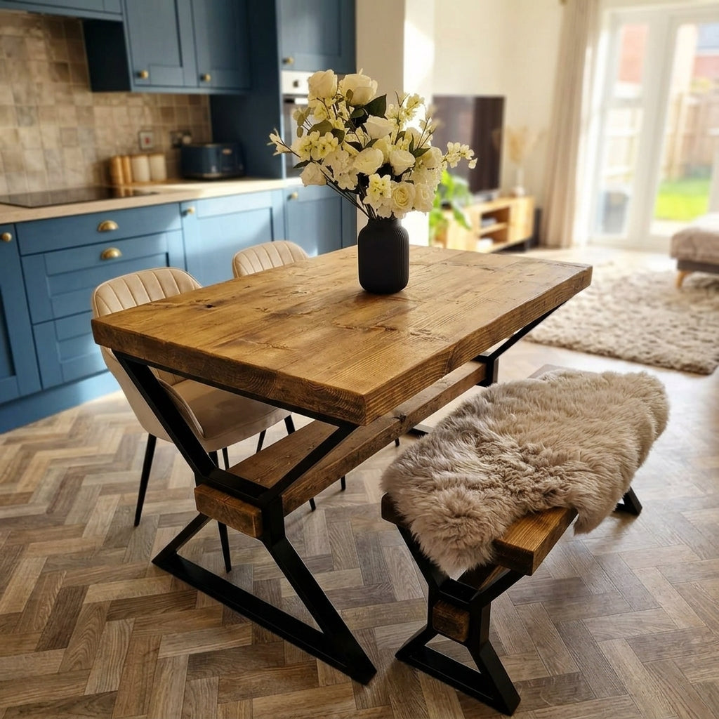 Chunky Dining Table – Handmade Farmhouse Dining Table in Solid Wood | UK Made