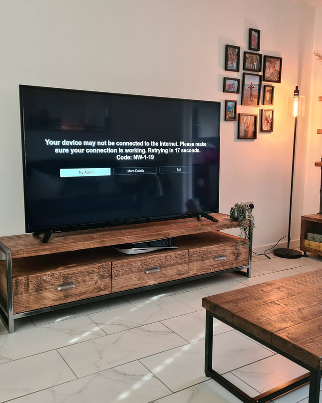 Industrial TV Stand-drawers | UK Made