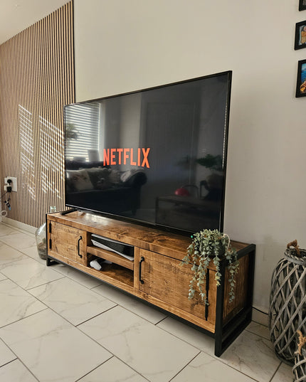 Industrial rustic TV Media Unit | UK Made