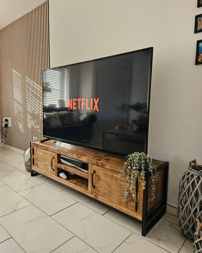 Industrial rustic TV Media Unit | UK Made