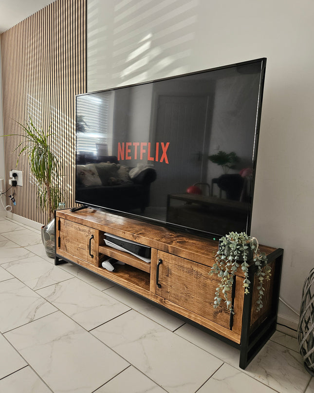 Industrial rustic TV Media Unit | UK Made