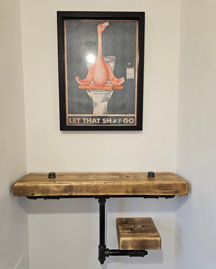 2 Tier Shelving unit-Rustic | UK Made