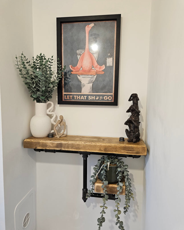 2 Tier Shelving unit-Rustic | UK Made