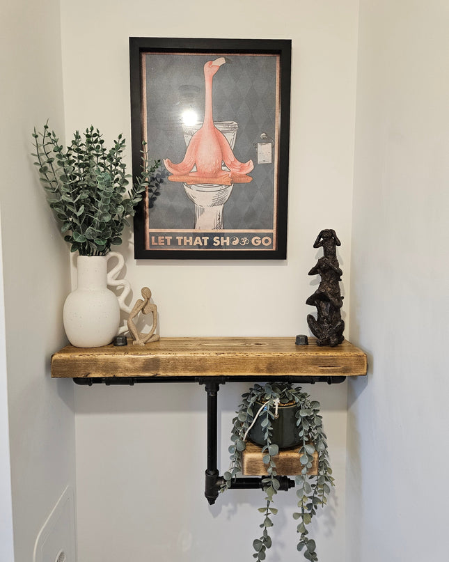 2 Tier Shelving unit-Rustic | UK Made