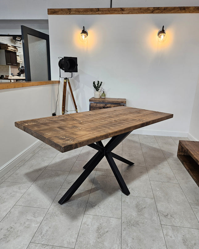 Dining table Industrial unique handmade-spider base-matching bench | UK Made - DK Fabrications