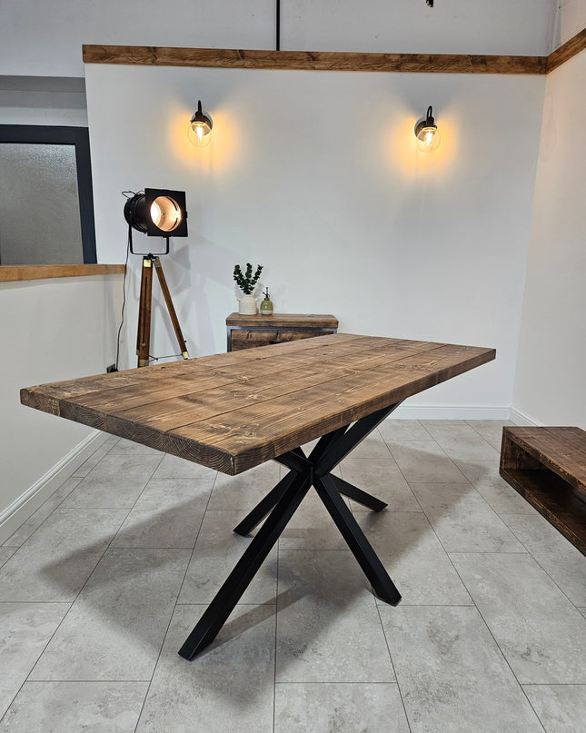 Dining table Industrial unique handmade-spider base-matching bench | UK Made - DK Fabrications