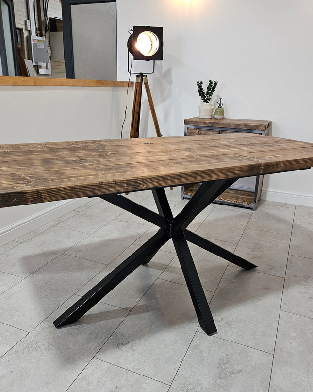 Dining table Industrial unique handmade-spider base-matching bench | UK Made - DK Fabrications
