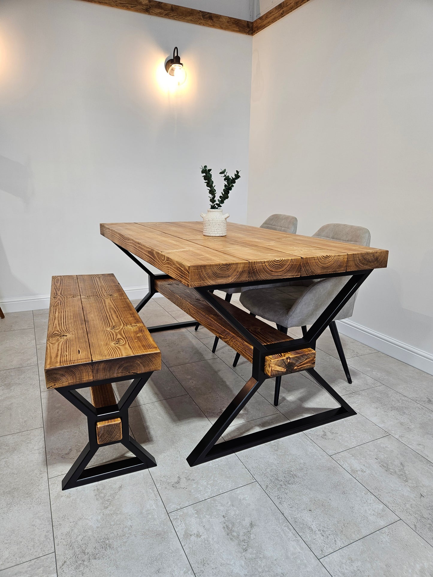 Chunky dining table industrial unique