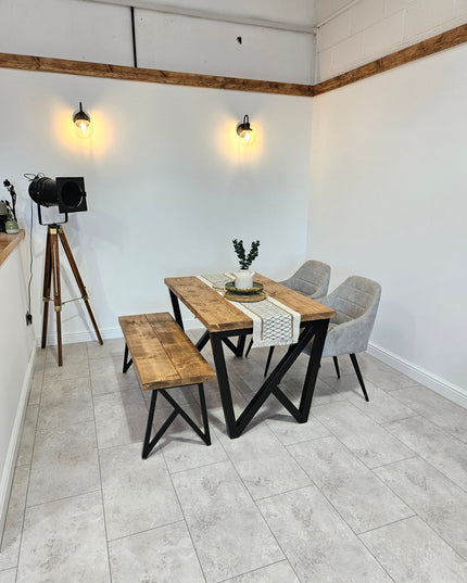 Industrial Dining Table-Unique -Matt black legs | UK Made