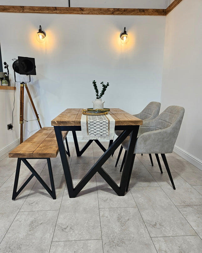 Industrial Dining Table-Unique -Matt black legs | UK Made