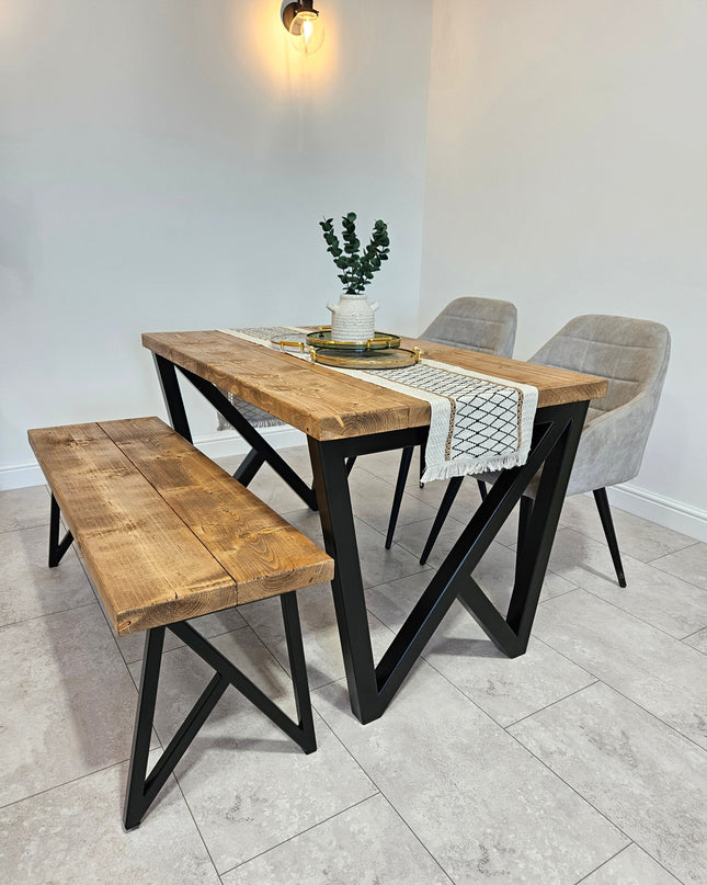 Industrial Dining Table-Unique -Matt black legs | UK Made