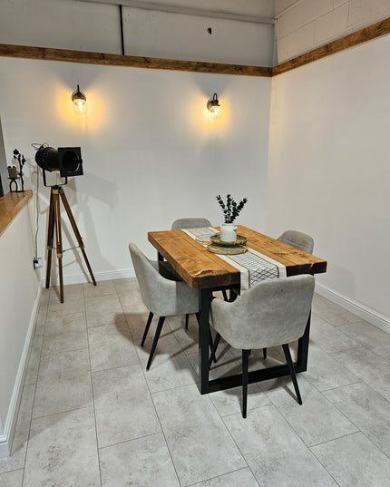Industrial Dining table-square legs-chunky top | UK Made - DK Fabrications
