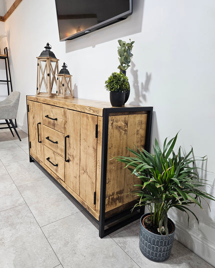 Sideboard Industrial Rustic-drawrrs | UK Made - DK Fabrications