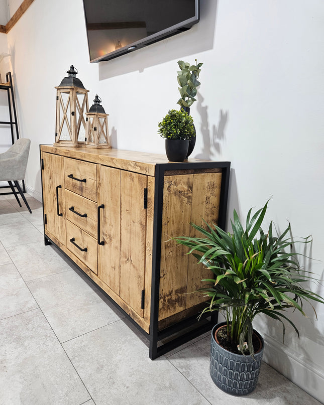 Sideboard Industrial Rustic-drawrrs | UK Made - DK Fabrications