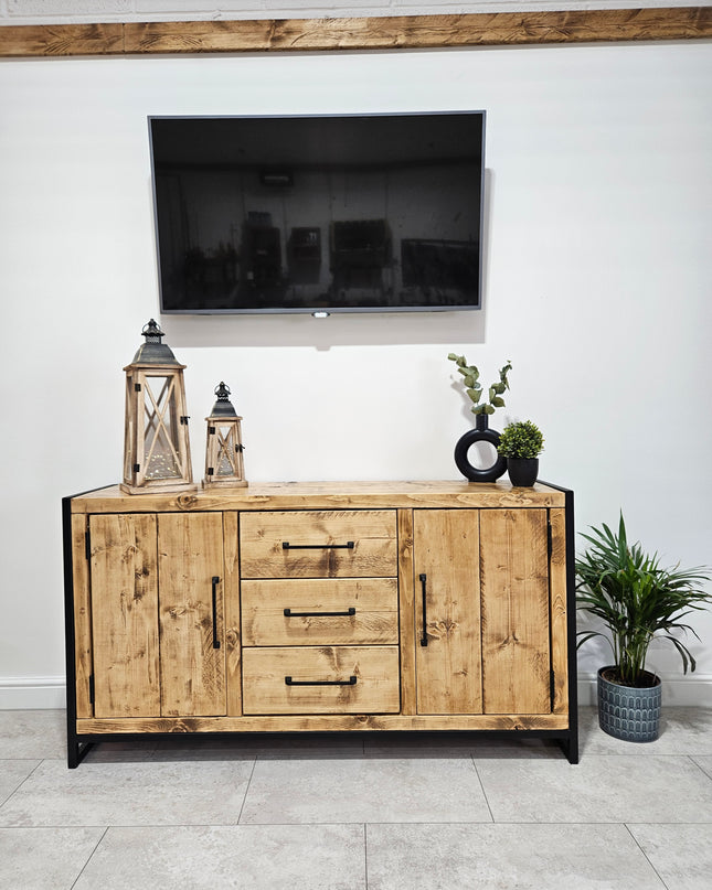 Sideboard Industrial Rustic-drawrrs | UK Made - DK Fabrications