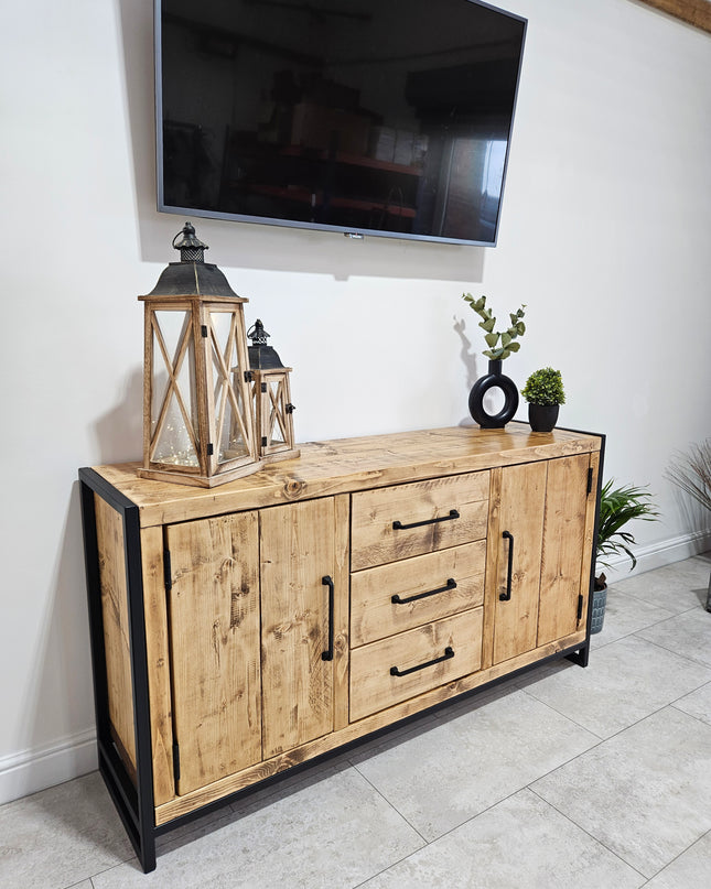 Sideboard Industrial Rustic-drawrrs | UK Made - DK Fabrications