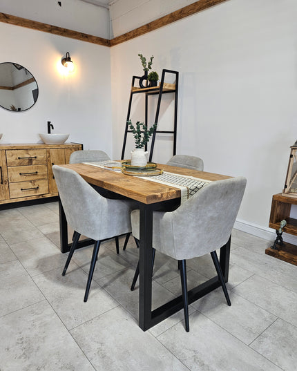 Rustic dining table-square legs | UK Made - DK Fabrications