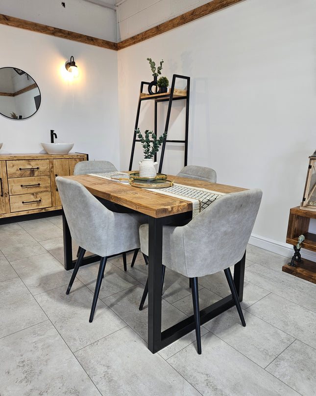 Rustic dining table-square legs | UK Made - DK Fabrications