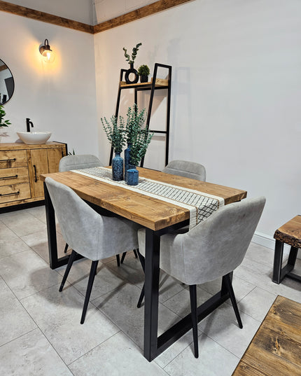 Rustic dining table-square legs | UK Made - DK Fabrications