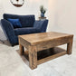 Cantilever coffee table with storage-rustic industrial | UK Made - DK Fabrications