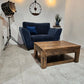 Cantilever coffee table with storage-rustic industrial | UK Made - DK Fabrications