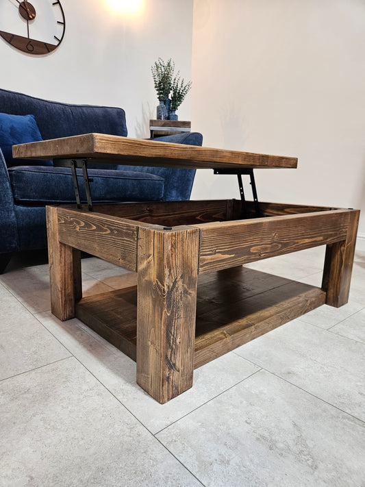 Cantilever coffee table with storage