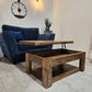 Cantilever coffee table with storage-rustic industrial | UK Made - DK Fabrications