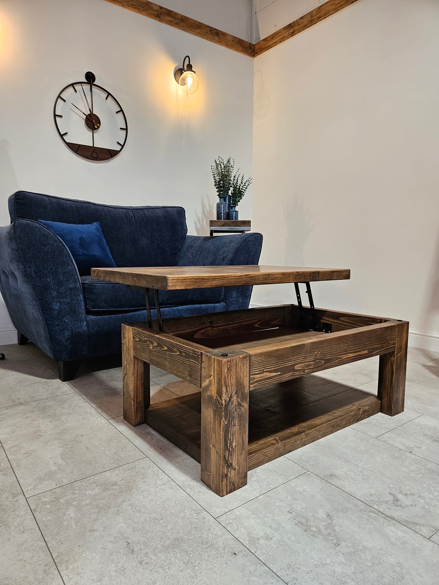 Cantilever coffee table with storage
