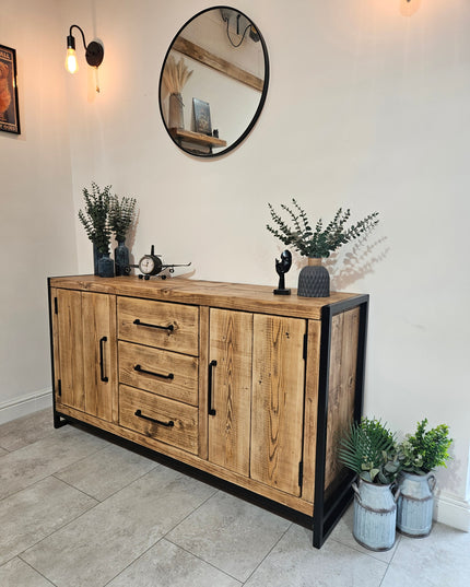 Sideboard Industrial Rustic-drawrrs | UK Made - DK Fabrications