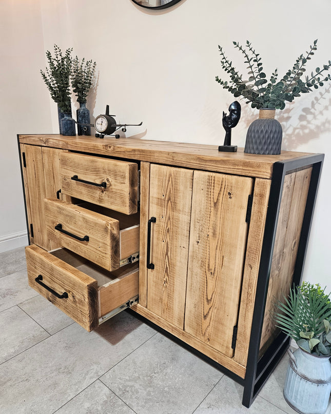 Sideboard Industrial Rustic-drawrrs | UK Made - DK Fabrications