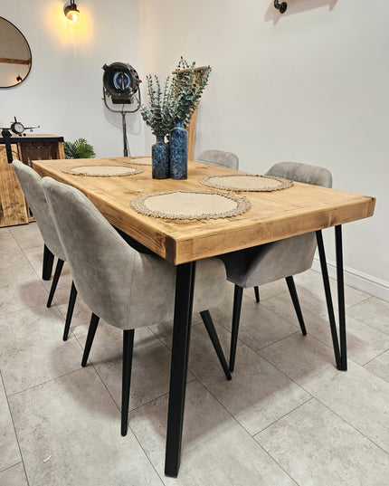 Industrial Hairpin style Dining Table | UK Made - DK Fabrications