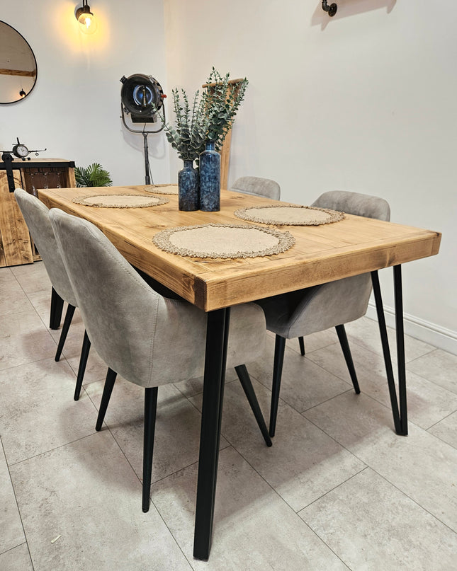 Industrial Hairpin style Dining Table | UK Made - DK Fabrications