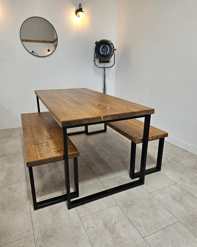 Dining Table Rustic Industrial-square legs | UK Made